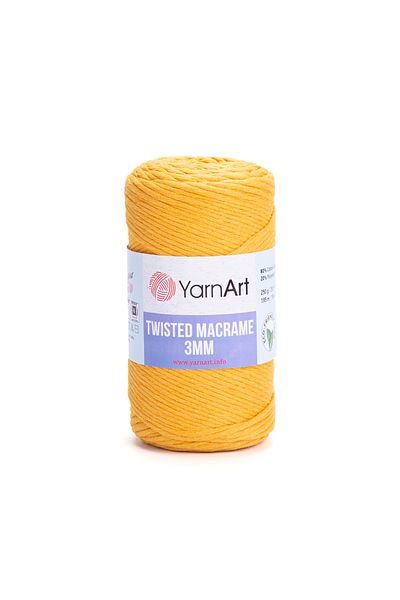 Yarnart Twisted Macrame 3 Mm - Μακραμέ Πλεκτό Χέρι Σχοινί Μουστάρδα-796