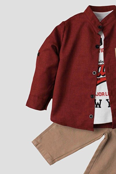 Kidex’s Baby Baby boy sports shirt suit jeans pants top sweatshirt three-piece set cotton