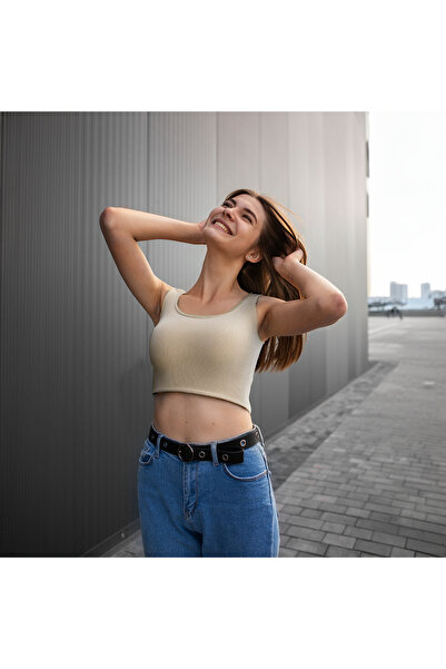 Tam12den Home قميص داخلي قطني قصير - حزام سميك، قصير، 40 سم