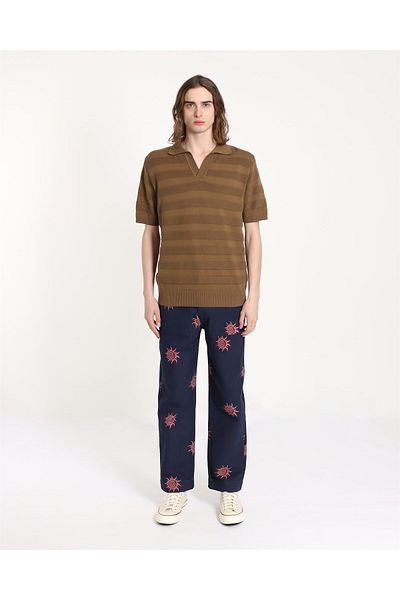 Peraluna Far Afield MARSAN POLO Tricou cu mânecă scurtă, 100% bumbac organic, pentru bărbați - maro