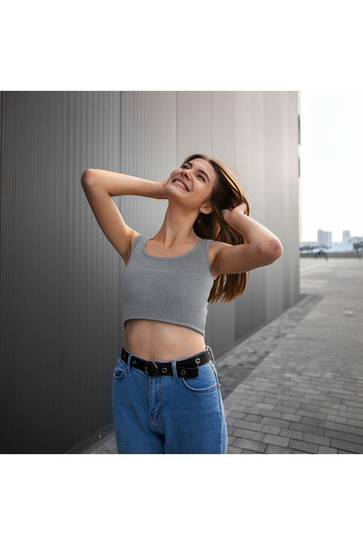 Tam12den Home قميص داخلي قطني قصير - حزام سميك، قصير، 40 سم