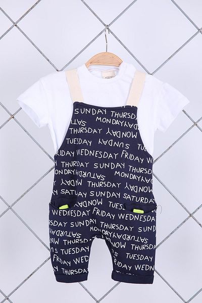 Babyhola Baby Boy Children's Holiday Salopet T-Shirt Set 21058