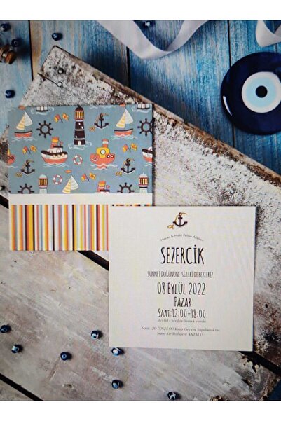 BAHARİSTİC SÜNNET DAVETİYESİ 4856 - 50 ADET (BASKISIZDIR)