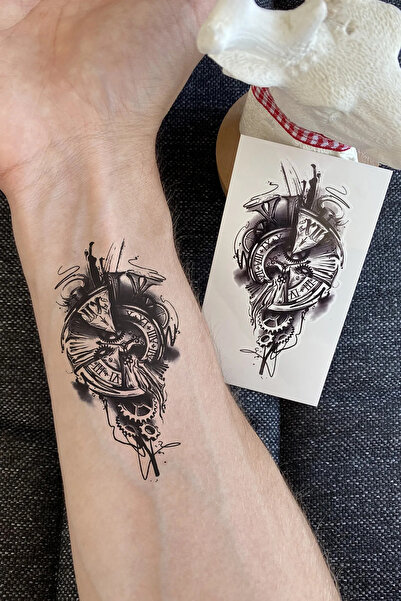 Atılgan Grp Pusula Göğüs Arası, Bilek, Kol, Bacak Geçici Dövme, Tattoo, Geçic...