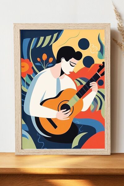 Luna Marissa Σουρεαλιστική αφίσα κιθαρίστα - Αφίσα τοίχου από γυαλιστερό χαρτ...