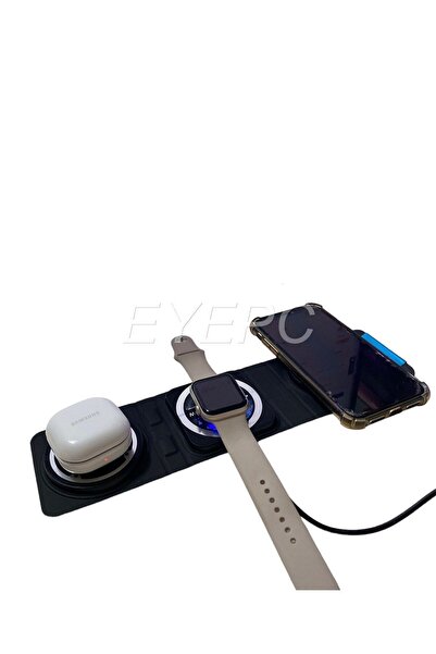 EYE PC 3 In1 Iphone -air Pods Kablosuz Şarj Manyetik Katlanabilir Şarj Istasyonu