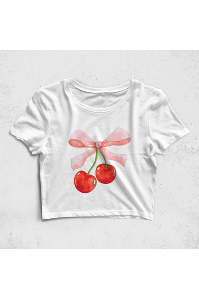 Built By Crazy تي شيرت كوكيت الكرز القوس كروبتوب