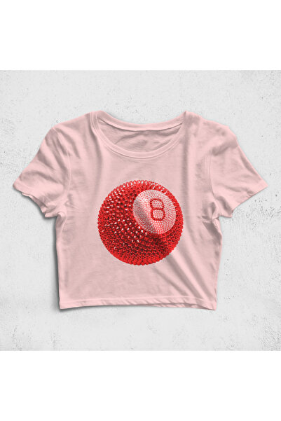 Built By Crazy Kristalno crvena - Majica Eight Ball Sa deznom Skraćeni kroj