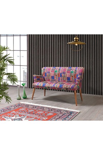 mobilyabazari Mila Patchwork Çay Seti Ikili Koltuk (salon, Balkon, Ofis)