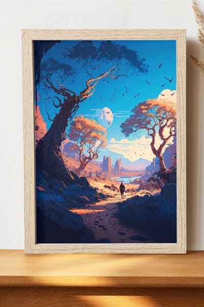 Luna Marissa Αφίσα με εικονογράφηση τοπίων - Αφίσα ψηφιακής τέχνης από χοντρό...
