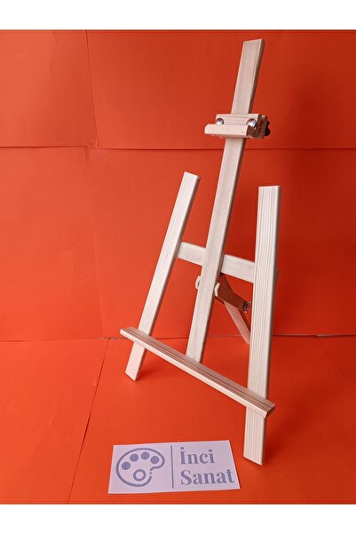 İNCİ TUVAL 35x70 Cm Orta Boy Ahşap Masaüstü Şövale El Sıkma Aparatlı,Sergi Re...