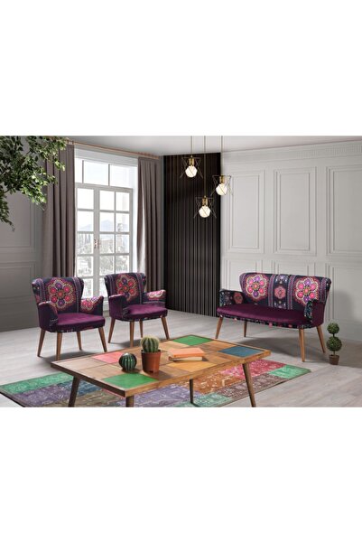 mobilyabazari Rio Çay Seti Koltuk Takımı, Salon, Balkon, 2+1+1