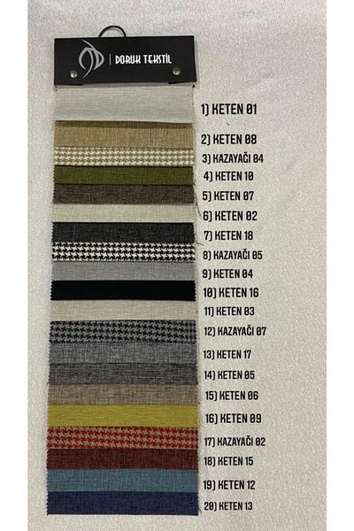 DorukTekstil Gray Washable Linen Upholstery Fabric -007