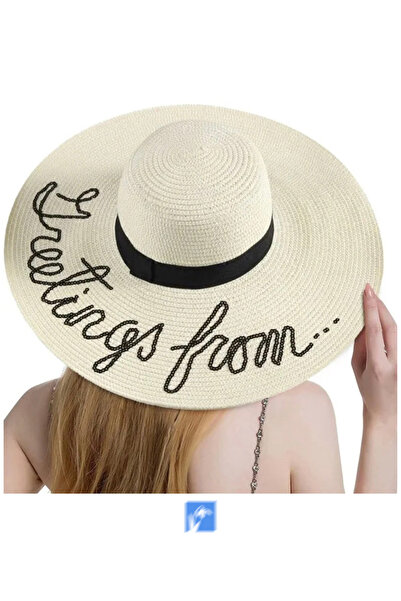 Kardelen Butik Denizli Pleteni slamnati šešir za plažu za žene (56-58 cm)