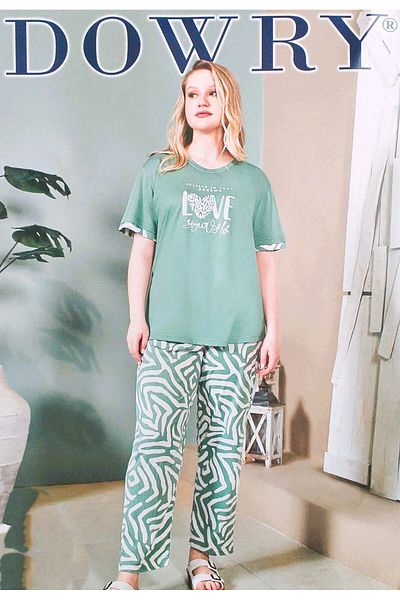 DOWRY Short Sleeve Large Size Women's Pajamas Set
