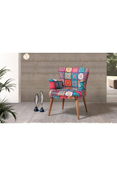 PİAEVİ Lina Patchwork Çay Seti Tekli Koltuk,berjer (salon,balkon,ofis)