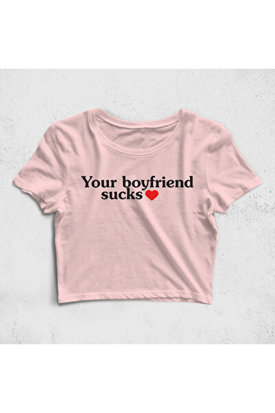 Built By Crazy Tvoj dečko je loš u ljubavi Skraćeni kroj Top majica