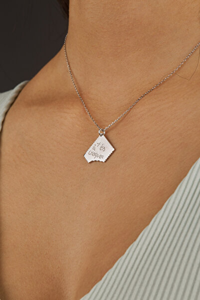 Joy of Jade Bisküvi "Çok Tatlısın" Aşk Kolyesi, Beyaz Altın, 1 mikr. 18 A. Ro...