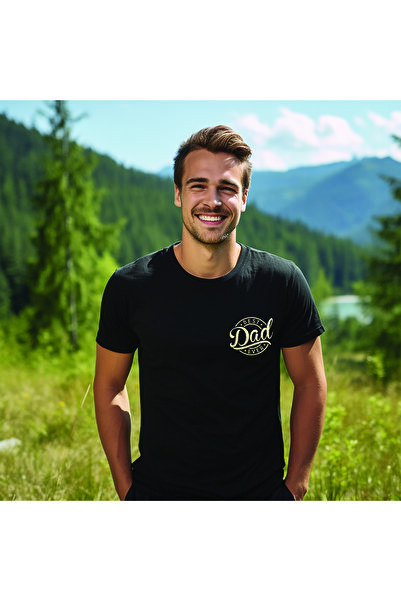 lupia LUPİA "Best Dad Ever" Nakışlı Babalara özel Pamuklu Erkek Tshirt