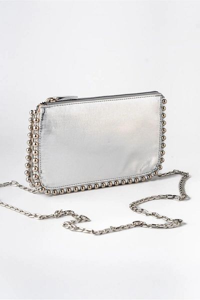 Daj Company Women's Wallet Bag with Staple Detail - Cross Strap and Clutch Design