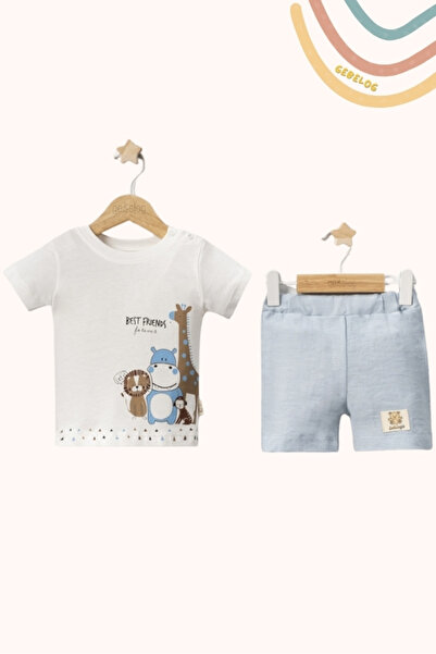 Gebelog Safari Printed Summer Shorts Set for Baby Boy