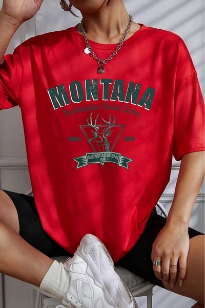 Evomind 1 T-Shirt Is a Gift for Purchases of 5 or More in the Cart - Montana Printed Oversize T-Shirt