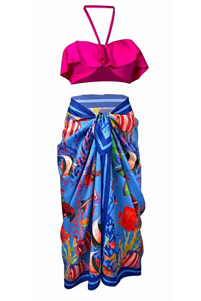 Bolder Țesătură strălucitoare cu model Lana-pește Pareo - 95cm*145cm