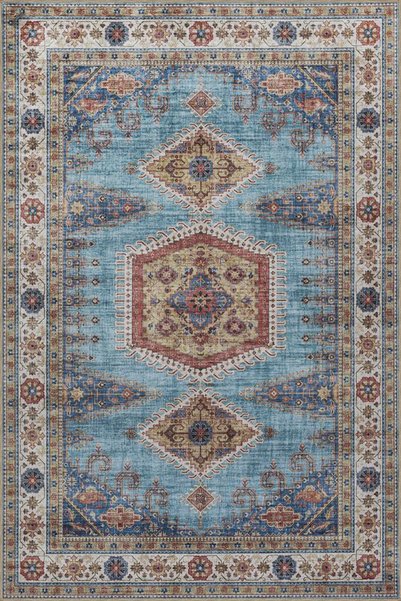 Rugs Modern Halı سجادة زخرفية منقوشة وقاعدة منسوجة قابلة للغسل مع إطار رمادي ...