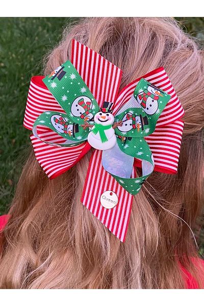 QUEEN AKSESUAR Snowman New Year New Year Luxury Special Design Adult Children's Buckle Automatic Clip Bow Buckle