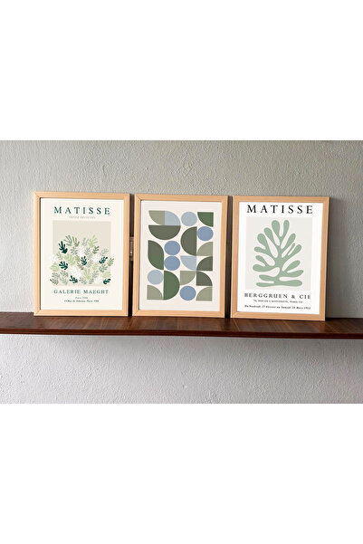 Linacci Linwood Triple Framed Mdf Matisse Green Geometric Natural Laminated Wood Look