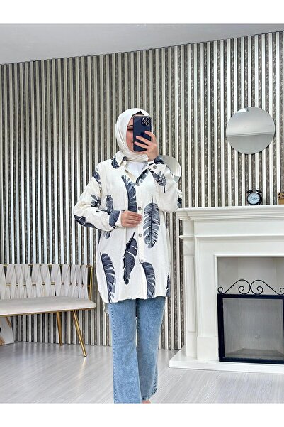 Moda Krash Patterned Oversize Shirt