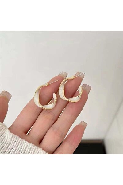 NeednStore Kadın İnci Kaplama 925 Ayar Gümüş Üzerine Altın Kaplamalı Küpe