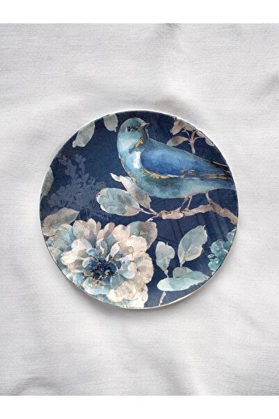 unique florya Διακοσμητικό πιάτο τοίχου με σχέδιο μπλε πουλιού, για κήπο, μπα...