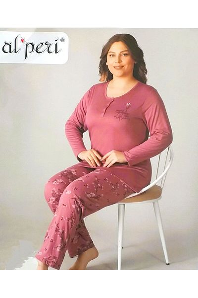 Alperi Long Sleeve Summer Plus Size Pajama Set