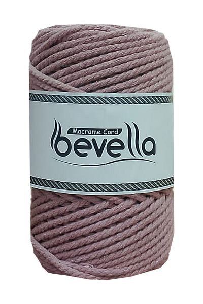 Bevella Macrame Cord 3 Twist Twisted Premium Cotton Macrame - 3 mm 250 gr Ξηρό τριαντάφυλλο