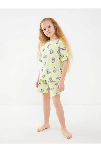 LC Waikiki LCW Kids - Σετ πιτζάμες για κορίτσια από βαμβακερή λαιμόκοψη Crew / S2HO82Z4