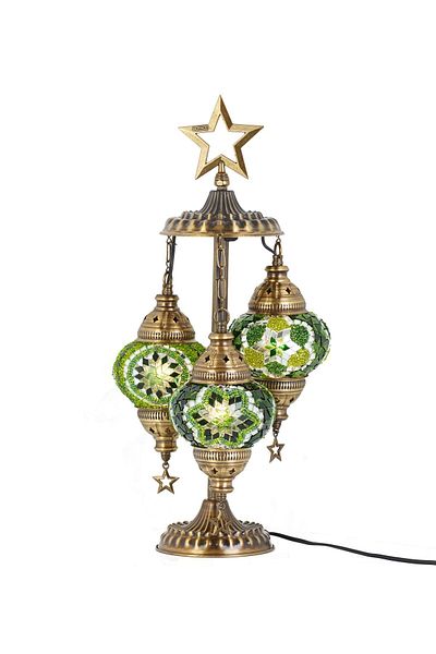 Demmex 3-Piece Turkish Moroccan Mosaic Desktop Decor - G-Price Compatible with Authentic Grand Bazaar Gulf Countries