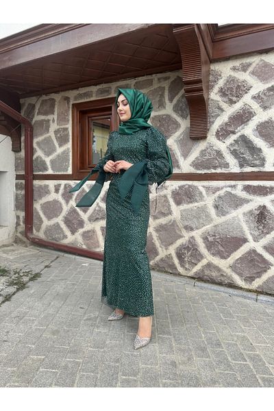 sümeyra Glittery Pinch Fabric Dress