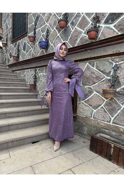 sümeyra Glittery Pinch Fabric Dress