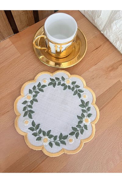 Nakışkonsept PAPATYA 6-Piece Napkin Set - Wreath Model Cocktail