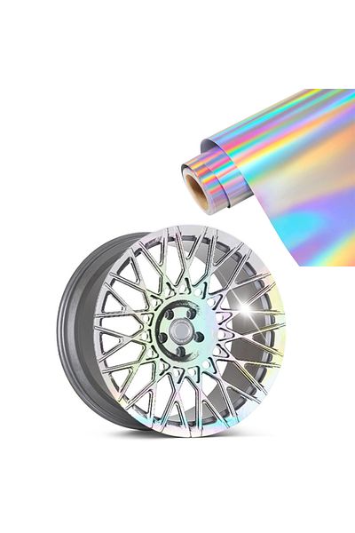 WİOX 160 Micron Silver Hologram Rim - Rainbow Size: 100cm X 152cm