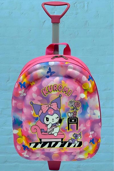 Tezzgelsin Rucsac cu imprimeu color Eva pentru fete - creșă cu racletă și roți în relief