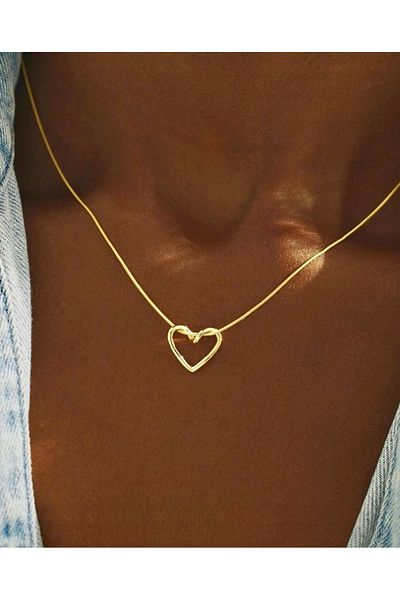 Vitastyle Steel Button Heart Pendant