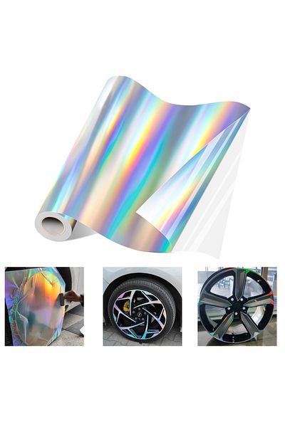 WİOX 160 Micron Silver Hologram Rim - Rainbow Size: 100cm X 152cm