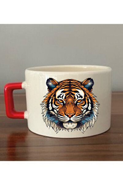 lili hediyelik كوب سيراميك مطبوع عليه نمر - كوب هدية للشاي والقهوة