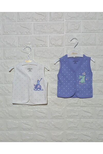 Aziz Bebe Elephant and Rabbit Patterned Double Combed Cotton Vest