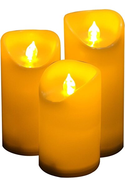 RICHIE Parti malzemeleri pilli mum dekoratif geçek alevli mum gece lambası 3 ...