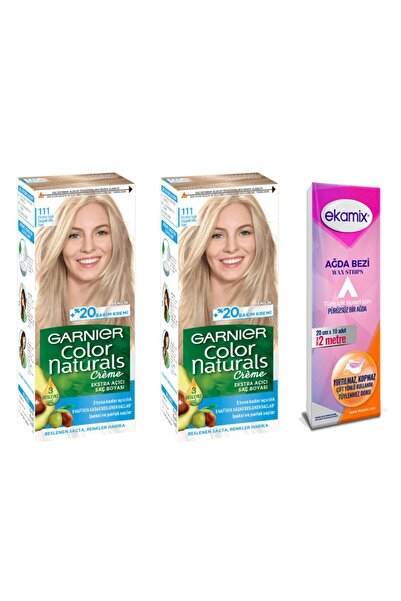 Garnier Color Naturals Set Boya 111 Ekstra Açık Doğal Küllü Sarı-4 Tona Kadar Açıcılık- 2 Adet-yeni Ambalaj