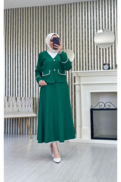 Moda Krash Double Skirt Embroidery Detailed Suit