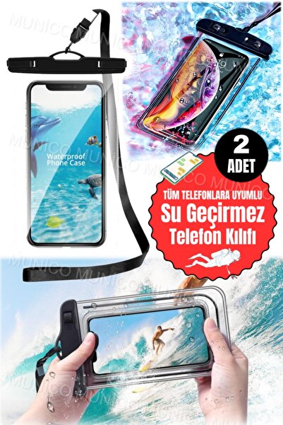 Munico Sualtı Telefonu Çantası Kordonlu Dokunmatik Ekran Tekne Dalış için Evr...